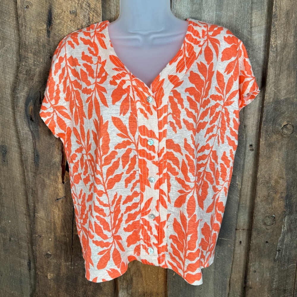 Rachel Zoe 100% Linen Button Up Top - size small